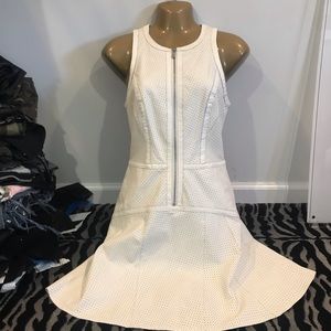 Bebe perforated white  leather dress
